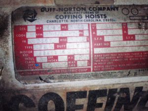 Duff Norton 1/2 Ton Hoist, Pendant Controlled
