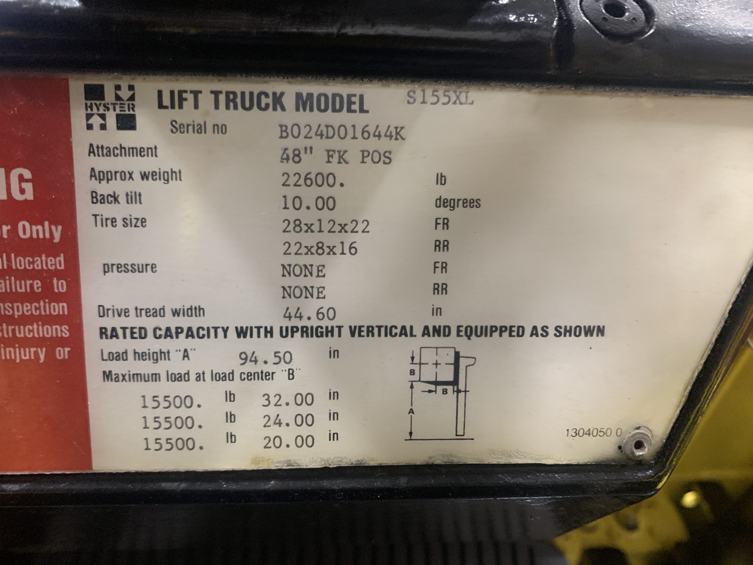 hyster forklift year by serial number